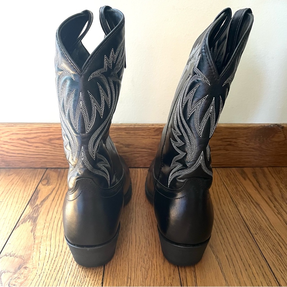 Laredo Classic Black Leather Embroidered 12" Men's Cowboy Boots size 11D Western - Picture 10 of 11